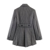 Women's Vintage Asymmetrical Blazer with a Houndstooth Pattern and Notched Lapels