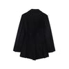 Women's Vintage Asymmetrical Blazer with a Houndstooth Pattern and Notched Lapels
