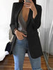 Women's Slim-Fit Long-Sleeve Blazer with Front Pockets in Khaki Gray or Black
