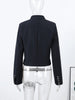 Women's Cropped Military-Style Blazer with Cord Braid Trim and Gold Buttons