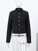 Women's Cropped Military-Style Blazer with Cord Braid Trim and Gold Buttons