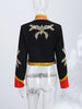 Women's Cropped Military-Style Blazer with Cord Braid Trim and Gold Buttons