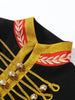 Women's Cropped Military-Style Blazer with Cord Braid Trim and Gold Buttons