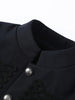 Women's Cropped Military-Style Blazer with Cord Braid Trim and Gold Buttons