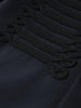 Women's Cropped Military-Style Blazer with Cord Braid Trim and Gold Buttons
