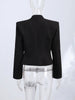 Women's Cropped Military-Style Blazer with Cord Braid Trim and Gold Buttons
