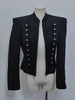 Women's Cropped Military-Style Blazer with Cord Braid Trim and Gold Buttons
