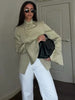 Women's Asymmetrical Blazer with Side Buttons and Ruffle Detail