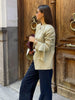 Women's Asymmetrical Blazer with Side Buttons and Ruffle Detail