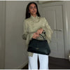 Women's Asymmetrical Blazer with Side Buttons and Ruffle Detail