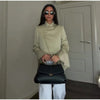 Women's Asymmetrical Blazer with Side Buttons and Ruffle Detail