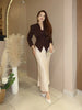 Women's V-Neck Blazer with a Pleated Waist and Lace-Up Detail in Multiple Colors