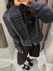 Women's Cropped Napoleon Blazer with a Stand Collar and Pleated Panels