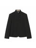 Women's Black Stand-Collar Blazer with a Button Front and Long Sleeves
