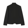 Women's Black Stand-Collar Blazer with a Button Front and Long Sleeves