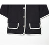 Women's Cropped Short-Sleeve Blazer with a Button Front