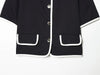 Women's Cropped Short-Sleeve Blazer with a Button Front