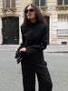 Women's Black Blazer with Chinese-Style Button Details