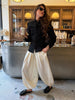 Women's Black Blazer with Chinese-Style Button Details