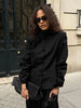 Women's Black Blazer with Chinese-Style Button Details