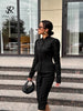Women's SINGREINY Jacquard Senior Blazer Autumn Stand Neck Full Sleeve Single Breast French Retro Office Slim Outerwear