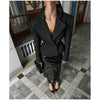 Women's Cropped Red Blazer with Shoulder Pads and a Double-Breasted Front
