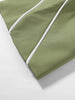 Women's Olive Green Striped Blazer with a Sculpted Waist and Asymmetric Hem