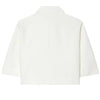 Women's Asymmetric Cropped Blazer with Short Sleeves in Black White or Red