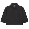 Women's Asymmetric Cropped Blazer with Short Sleeves in Black White or Red