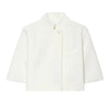 Women's Asymmetric Cropped Blazer with Short Sleeves in Black White or Red