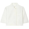 Women's Asymmetric Cropped Blazer with Short Sleeves in Black White or Red