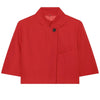 Women's Asymmetric Cropped Blazer with Short Sleeves in Black White or Red