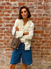 Women's Open-Front Blazer Jacket with Fringe Trim