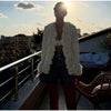 Women's Open-Front Blazer Jacket with Fringe Trim