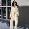 Women's Open-Front Blazer Jacket with Fringe Trim