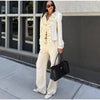 Women's Open-Front Blazer Jacket with Fringe Trim