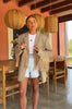 Women's Relaxed Lapel Blazer with Long Sleeves and Tassel Trim