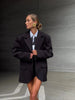 Women's Oversized Single-Button Blazer with Notched Lapels in Six Color Styles