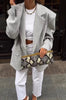Women's Oversized Single-Button Blazer with Notched Lapels in Six Color Styles