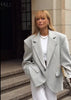 Women's Oversized Single-Button Blazer with Notched Lapels in Six Color Styles