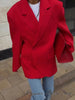 Women's Oversized Single-Button Blazer with Notched Lapels in Six Color Styles
