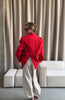 Women's Oversized Single-Button Blazer with Notched Lapels in Six Color Styles