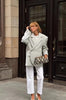 Women's Oversized Single-Button Blazer with Notched Lapels in Six Color Styles