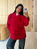 Women's Oversized Single-Button Blazer with Notched Lapels in Six Color Styles