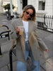 Women's Loose-Fit Blazer with Fringe Trim and a Vintage-Inspired Look