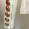 Women's Double-Breasted Blazer with Gold Lion-Head Buttons and Long Sleeves