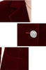 Women's Slim-Fit Velvet Blazer with Long Sleeves in Black Wine Red or Dark Blue