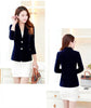 Women's Slim-Fit Velvet Blazer with Long Sleeves in Black Wine Red or Dark Blue