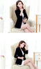 Women's Slim-Fit Velvet Blazer with Long Sleeves in Black Wine Red or Dark Blue