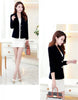 Women's Slim-Fit Velvet Blazer with Long Sleeves in Black Wine Red or Dark Blue